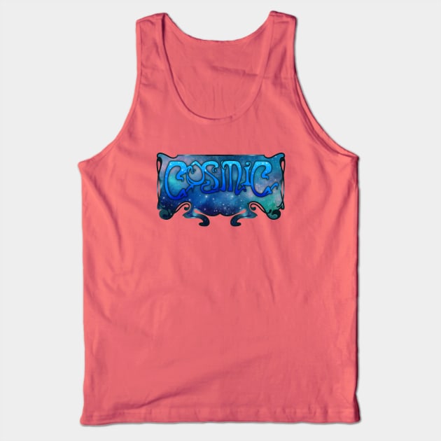 Cosmic Art Nouveau Retro Psychedelic Emblem Tank Top by LittleBunnySunshine